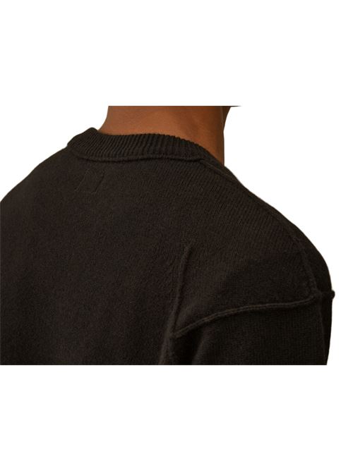 Maglione da uomo in misto lana riciclata, girocollo, colore black C.P. COMPANY | KN707A110149A999